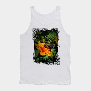 Bumblebee On Orange Marigold Flower Tank Top